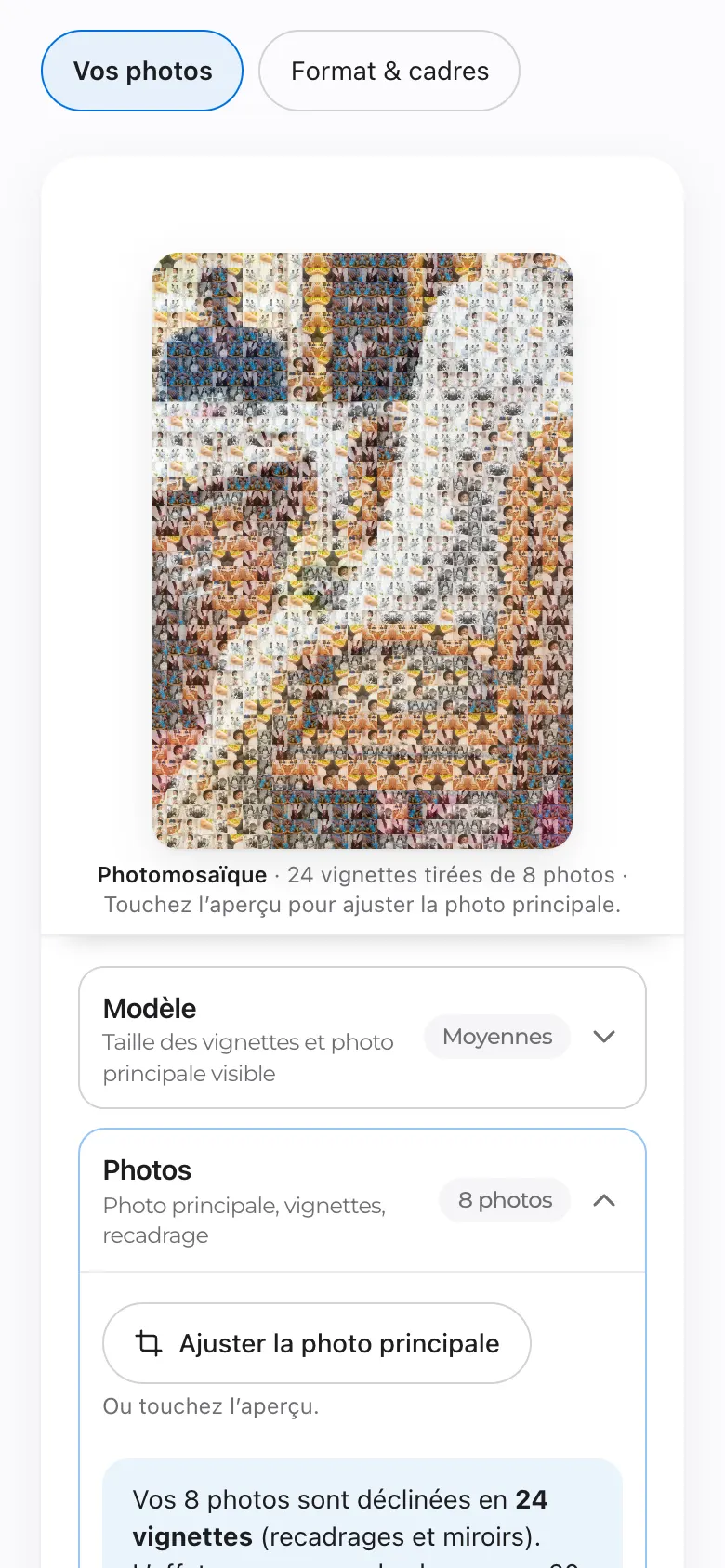 Photomosaïque composée de vignettes
