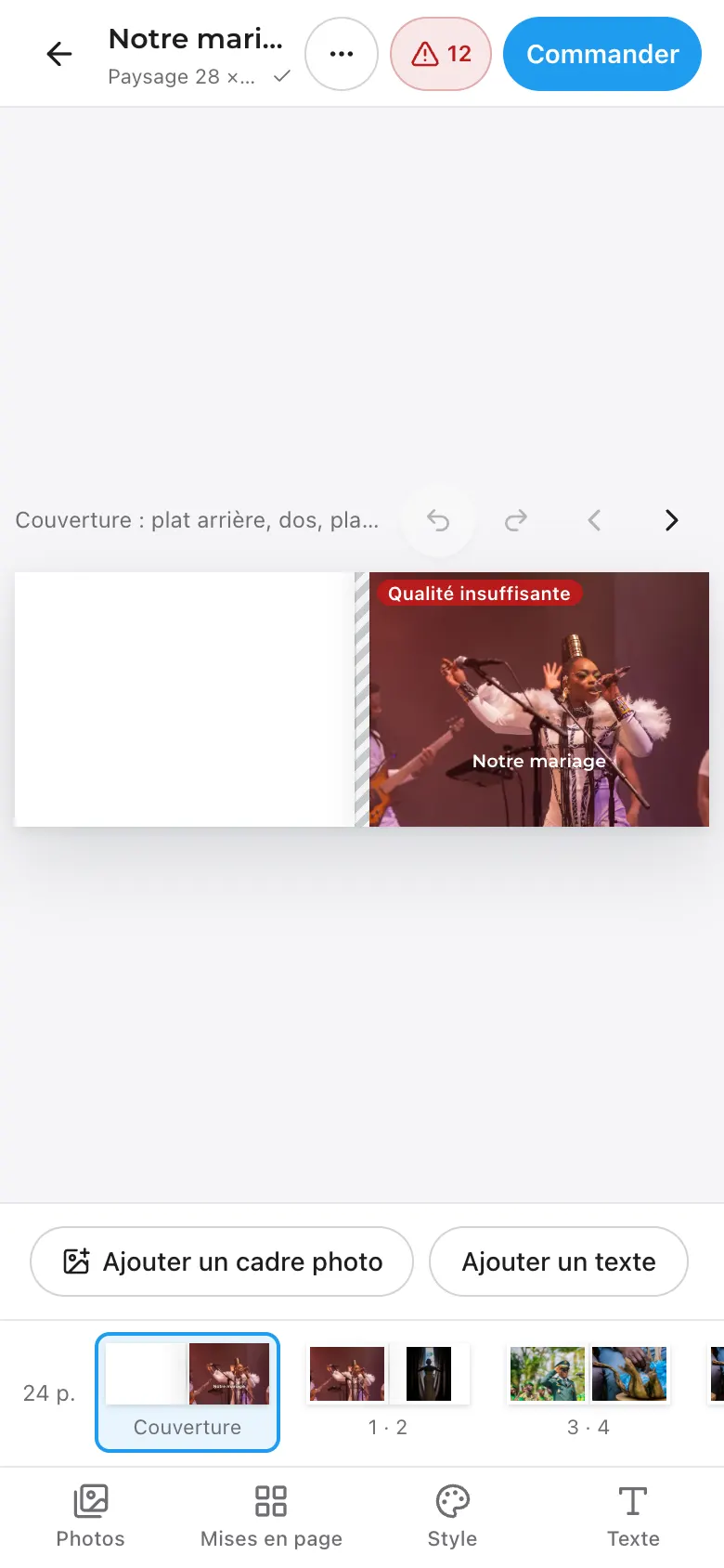 Éditeur du livre photo sur téléphone