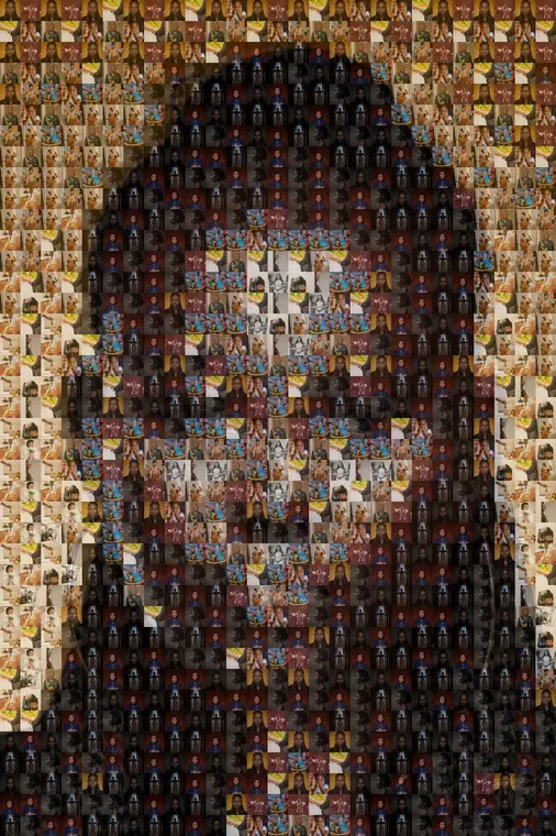 Photomosaïque : un portrait fait de centaines de petites photos