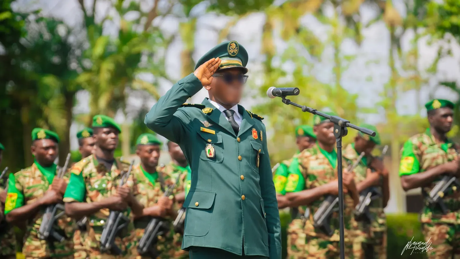 Officer saluting at a ceremony, photograph by L21STUDIOS